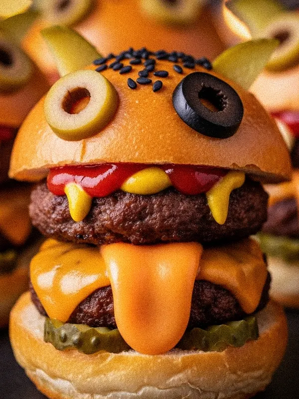 7 recipes suitable for Halloween parties for the whole family Halloween Party Recipe for Mini Monster Hamburgers
