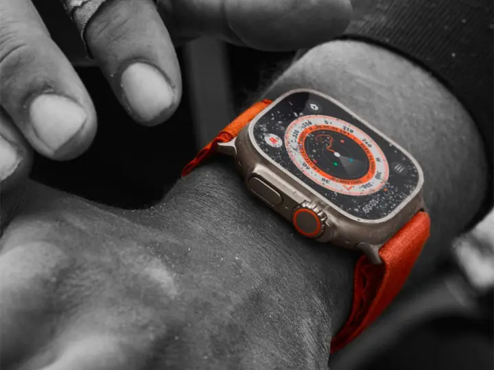 Your Apple Watch may soon be judging your sleep like a doctor 2 Close-up of an orange Apple Watch Ultra on a man's arm.