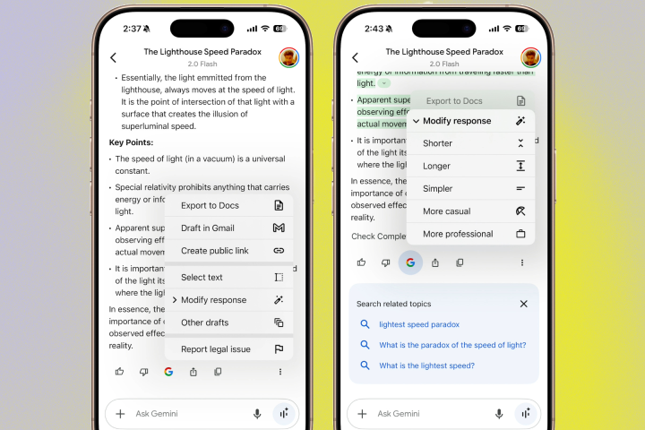 Tools available for Gemini chat.