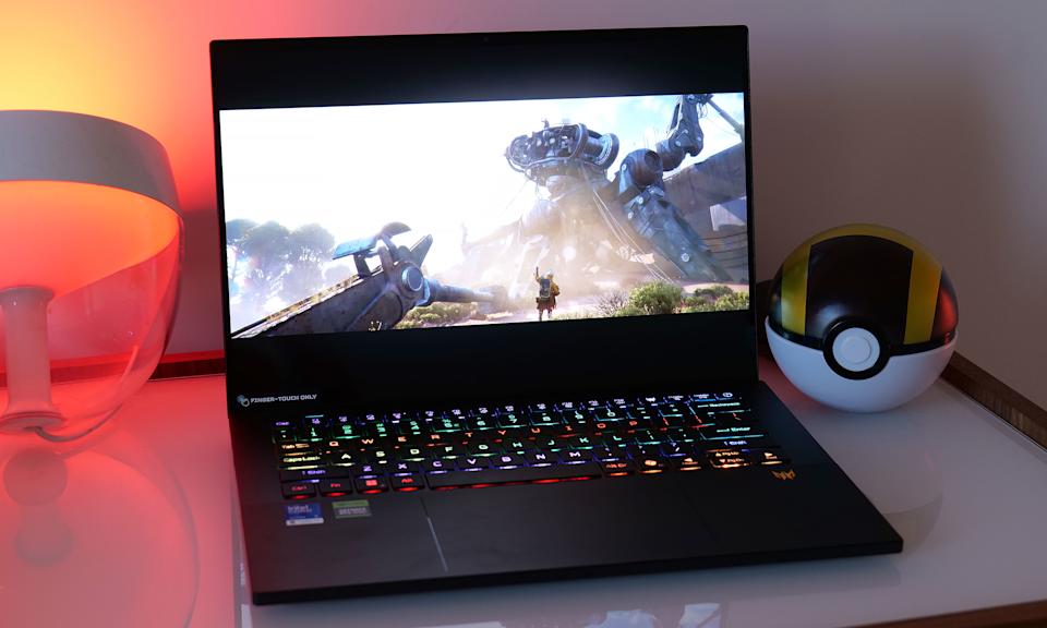 A true ultra-portable gaming laptop 5 The Acer Predator Triton 14 AI features a vibrant 14.5-inch OLED panel with WQXGA+ (2880 x 1800) resolution.