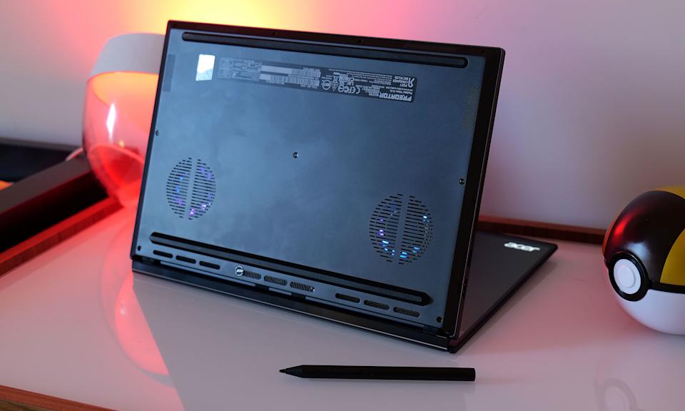 A true ultra-portable gaming laptop 6 The Acer Predator Triton 14 AI stays relatively cool in normal use thanks to its vapor chamber and graphene-based thermal interface materials. However, under heavy loads, it still gets a bit warm.