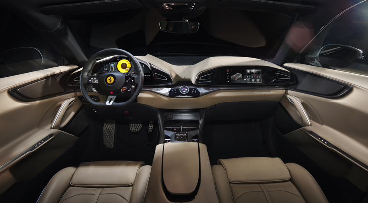 Ferrari Purosangio SUV from the inside
