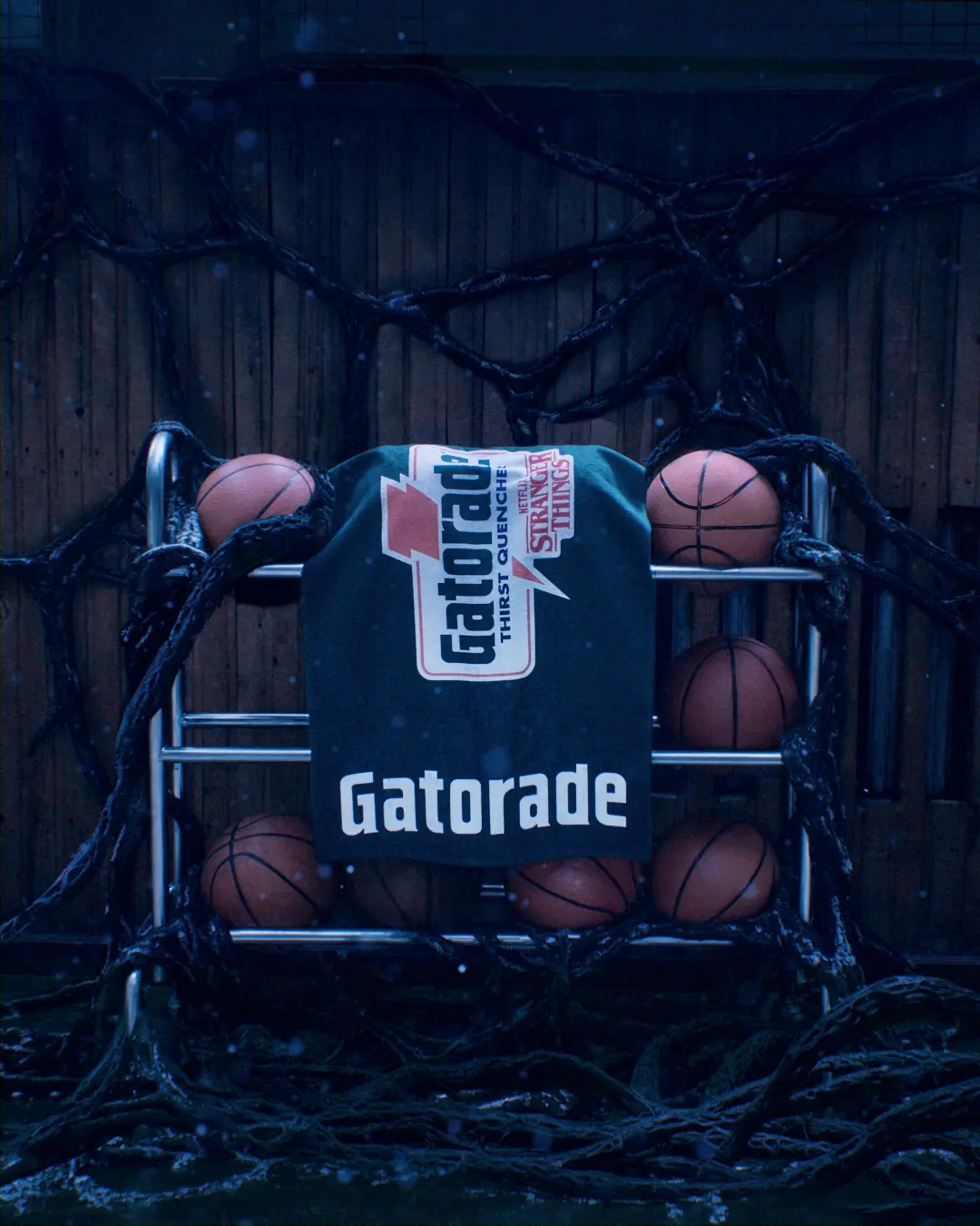 Basketballs and a Gatorade towel for the Stranger Things collaboration