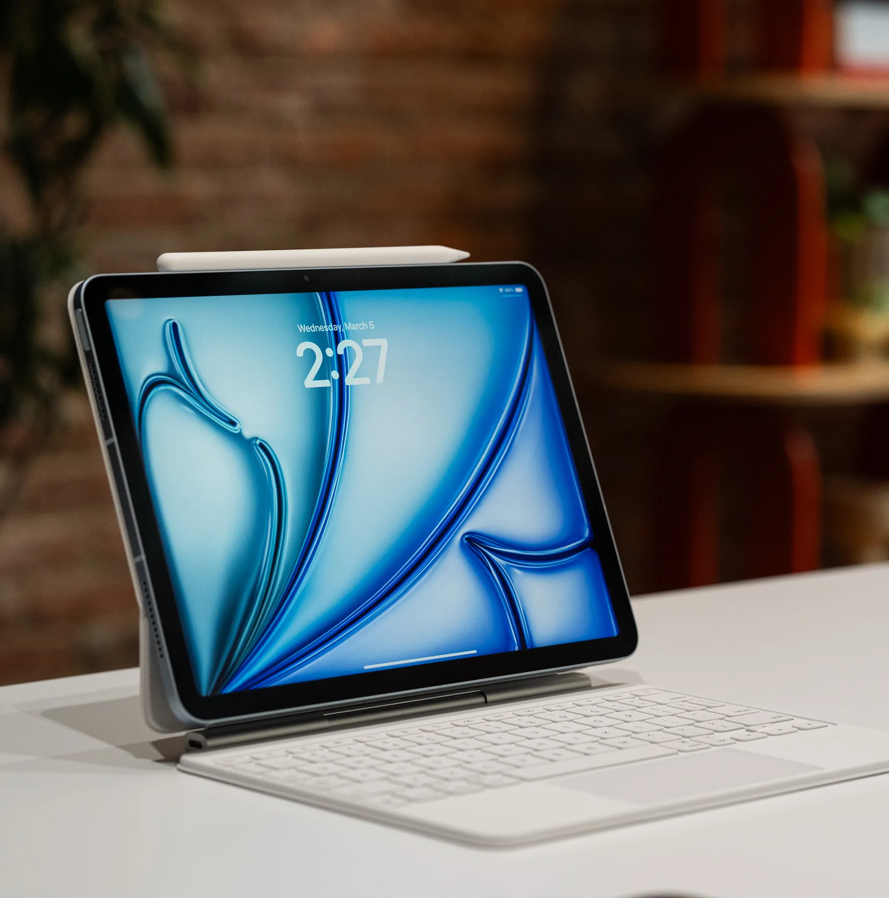 An image of an iPad Air on a table.