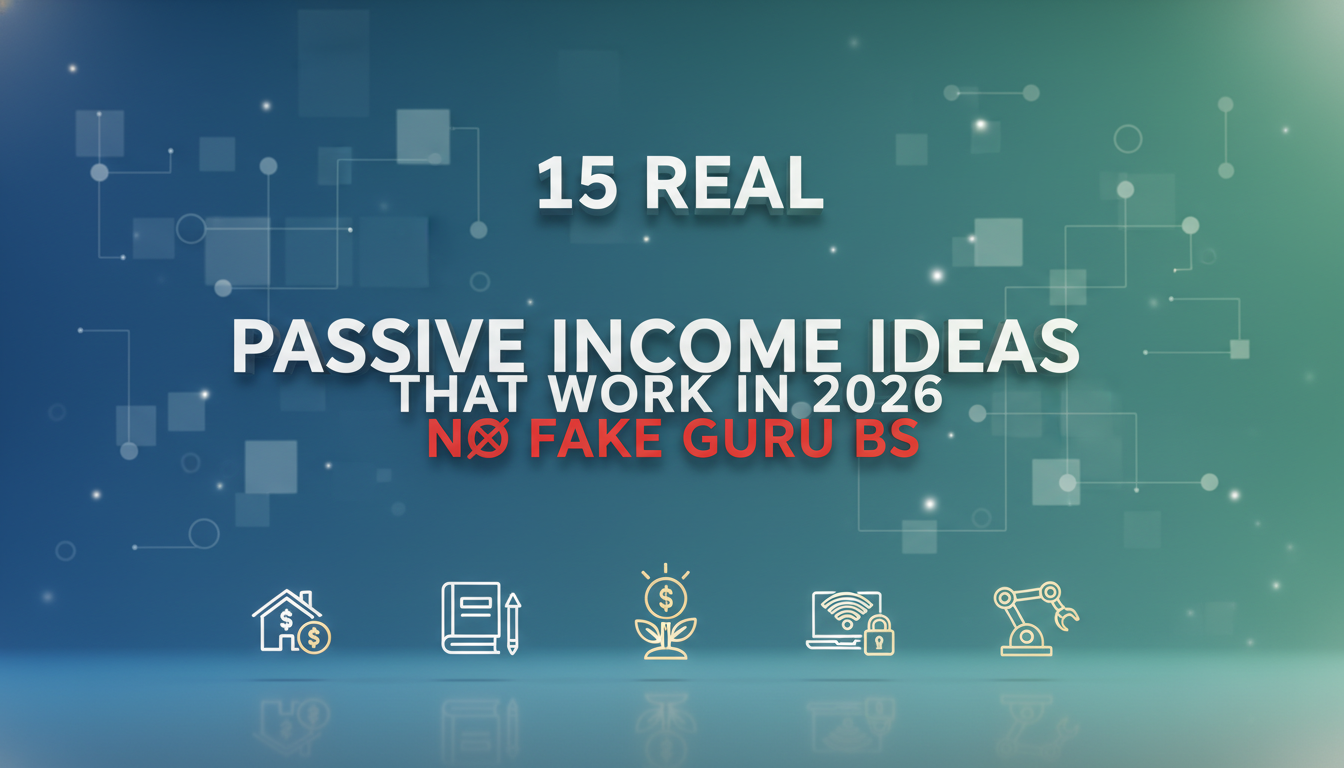 15 Real Passive Income Ideas That Work in 2026 (No Fake Guru BS)